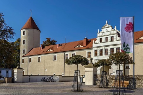 Freudenstein Castle is located on the edge of the town centre of Freiberg in the German state of