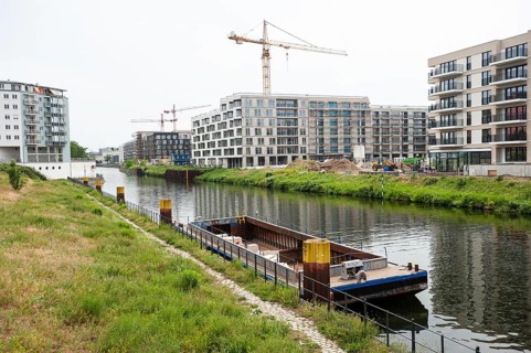 10.06.2019, Berlin, Germany, Europe, Construction site with new flats in Europacity on the banks of