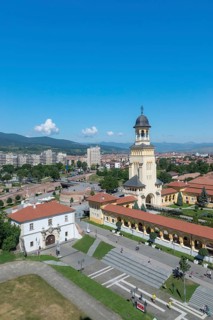 Alba Iulia aerial view of the Citadel Alba-Carolina in Alba Iulia, Romania, Europe
