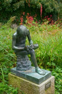 Sculpture in the Haller Ackeranlagen, park, city park, Kochertal, Kocher, Schwäbisch Hall,