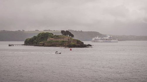 Plymouth, Devon, England, UK, May 25, 2022: Brittany Ferries Pont-Aven arriving in Plymouth Harbour