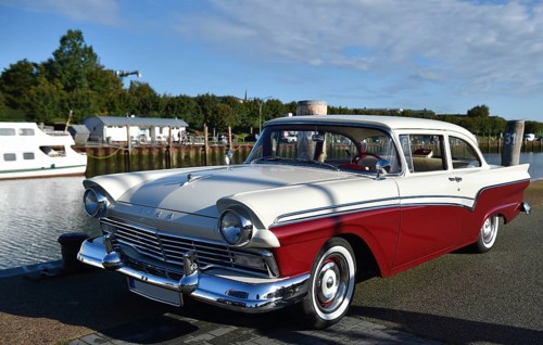 Ford Custom 300 Sedan, Model A7 (1957) at a classic car meeting in Büsum, Germany, Europe