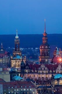 Dresden Old Town View from the WTC to the theatre, state chancellery, Hofkirche and residential