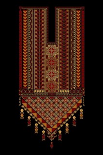 Embroidery vector Tatreez template, Palestinian fashion neck ornament