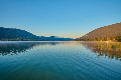 Lake, Sky, Sunrise, Summer, Steindorf am Lake Ossiach, Lake Ossiach, Carinthia, Austria, Europe