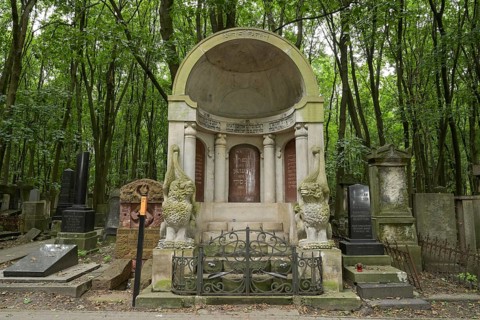 Gravestones, Graves of honour, Jewish cemetery at Okopowa Street, Warsaw, Mazowieckie Voivodeship,