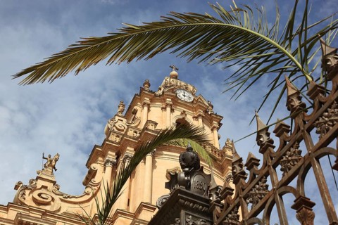 Old Town of Ragusa, the Collegiate Church of San Giorgio or Cathedral of Saint George in the late