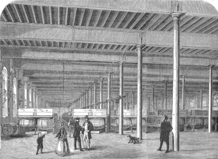 Cask store of the Allsopp Brewery in Burton upon Trent, 1869, County of Staffordshire, England,