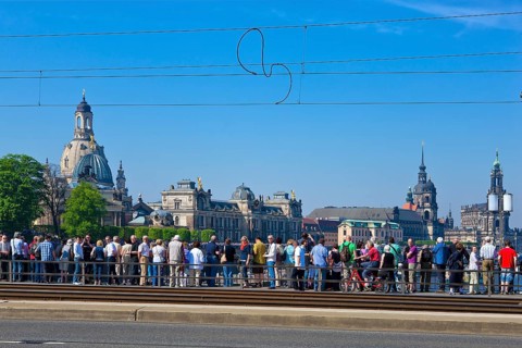 Steamboat parade on the Elbe
