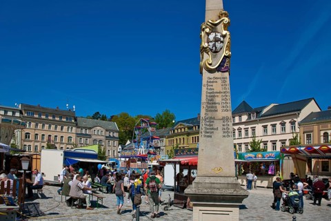 Sebnitz, town festival on the market square