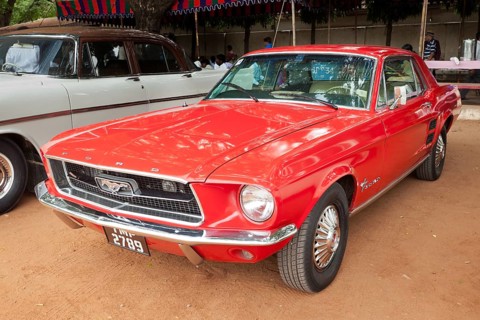 CHENNAI, INDIA, JULY 24:Ford Mustang (retro vintage car) on Heritage Car Rally 2011 of Madras