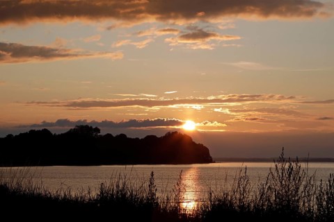 Sunset over the Baltic Sea, Habernis, Steinberg, Schleswig-Holstein, Germany, Europe