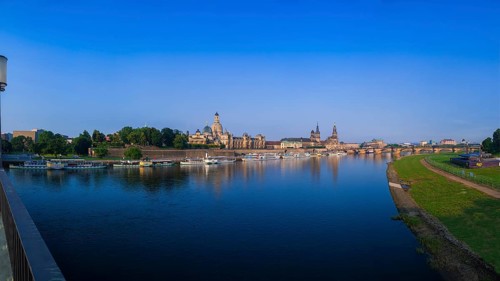 Dresden Silhouette View of the Old Town of Dresden in the Morning