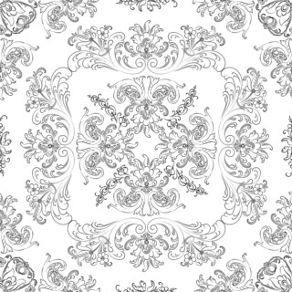 Hand drawn seamless floral pattern on a white background, vector textile template