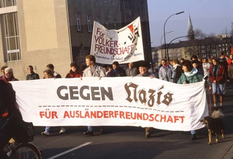 DEU, Germany: The historical slides from the times 80-90s, Dortmund. Peace movement 80s. Anti-Nazi