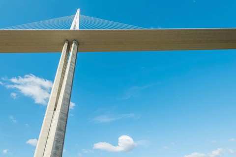 Millau Viaduct bridge, the highest bridge in the World. Aveyron Departement. France