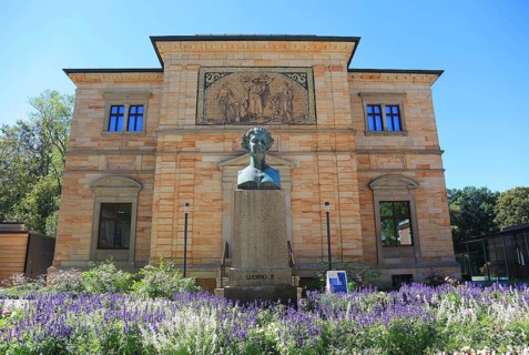 The Villa Wahnfried, Haus Wahnfried, former home of Richard Wagner, in front of it the bustle of