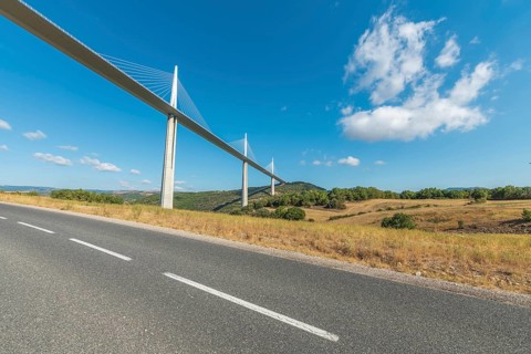 Millau Viaduct bridge, the highest bridge in the World. Aveyron Departement. France