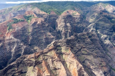 Aerial view Waimea Canyon, Waimea Canyon State Park, Kauai, Hawaii, USA, North America