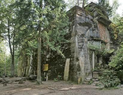 Adolf Hitler's bunker in the ruins of the Wolf's Lair (also Wolfschanze or Görlitz), the military