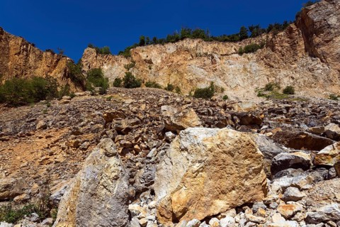 Disused Vatter porphyry quarry, Dossenheim, Baden-Württemberg, Germany, Europe