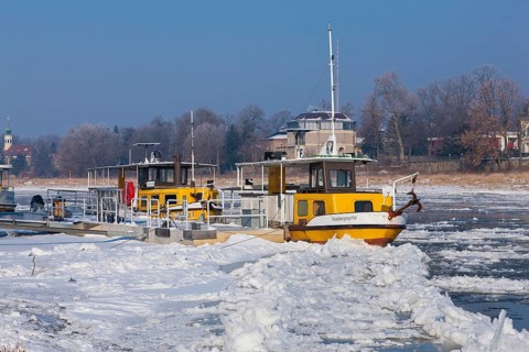 Ferries on the Elbe in Dresden Pillnitz