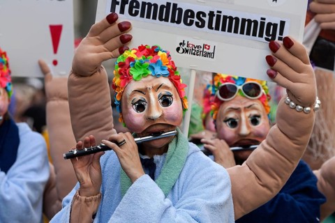 Basler Künstlerlarven, masks, Basler Fasnet parade, Basler Fasnacht, Basel, Switzerland, Europe