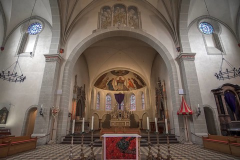 Chancel of the Basilica Sankt Kastor, Koblenz, Rhineland-Palatinate, Germany, Europe
