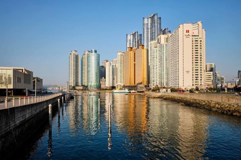 BUSAN, SOUTH KOREA, APRIL 13, 2017: Marine city expensive and prestigious residential area