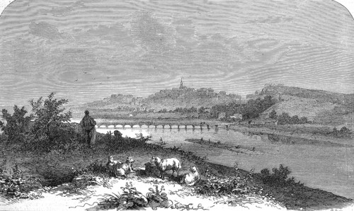 View of the city of Czernowitz, 1869 part of Bukovina, Austria, today Ukraine, Historic, digitally