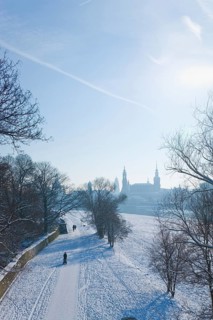 Dresden silhouette in winter