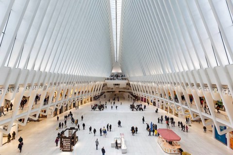 World Trade Centre WTC Oculus modern architecture by Santiago Calatrava in New York, USA, North