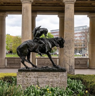 Hun on horseback, bronze sculpture by Erich Hösel, Museum Island Berlin, Germany, Europe