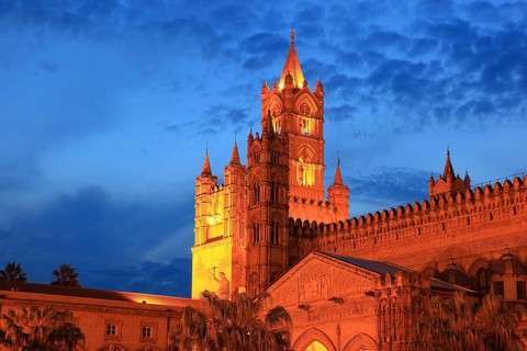In the old town of Palermo, the Cathedral Maria Santissima Assunta, Roman Catholic Church, Unesco