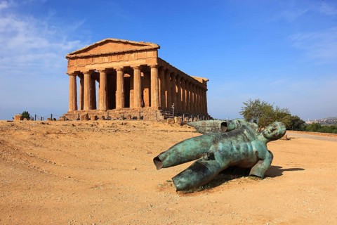 In the Parco Valle dei Templi di Agrigento, Unesco World Heritage Site, remains of the ancient city