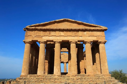 In the Parco Valle dei Templi di Agrigento, Unesco World Heritage Site, remains of the ancient city