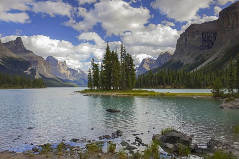 Spirit Island in Maligne Lake, Jasper National Park, Alberta, Canadian Rockies, Canada, North