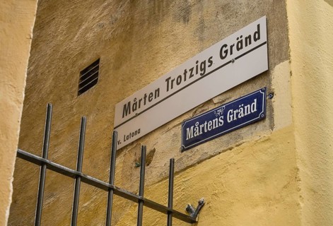 Narrowest alley in Stockholm, Marten Trotzigs Gränd, Old Town, Gamla Stan, Stockholm, Sweden,