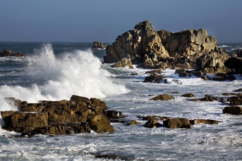 The coast in winter at Le Gouffre, Brittany, France, Europe