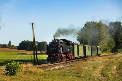 For the annual line birthday of the Lößnitzgrundbahn, many special trains from different eras of