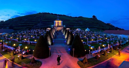 Summer night ball at Wackerbarth Castle. Schloss Wackerbarth or Wackerbarths Ruh' is a baroque