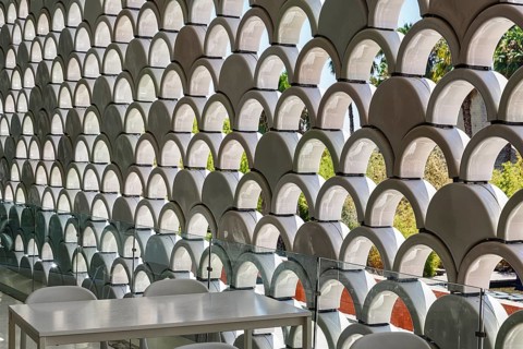 Cafeteria in the Oceanario de Lisboa, modern architecture, interior, Lisbon, Portugal, Europe