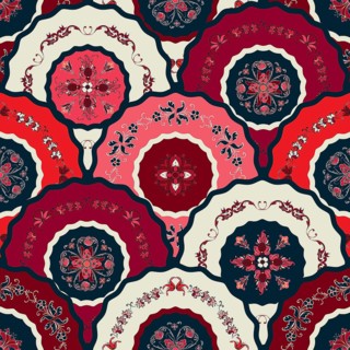 Vector floral decorative art design, seamless pattern for fabric print