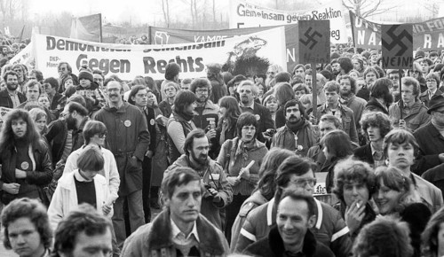The party congress of the National Democratic Party of Germany (NPD) triggered protests against