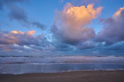Beach, Sea, Clouds, Dawn, Sunrise, Zandvoort, North Sea, North Holland, Netherlands
