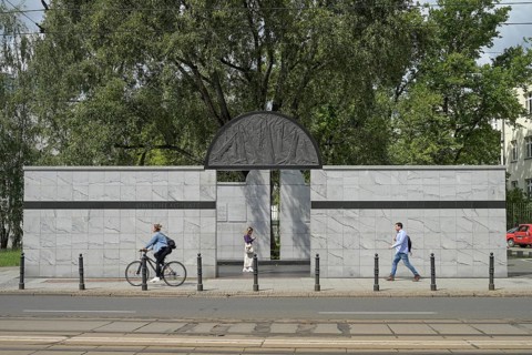 Memorial at the Warsaw Ghetto, site of the deportations, Stawki, Warsaw, Mazovian Voivodeship,