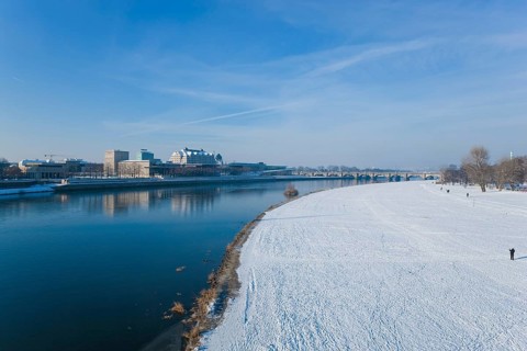Dresden silhouette in winter