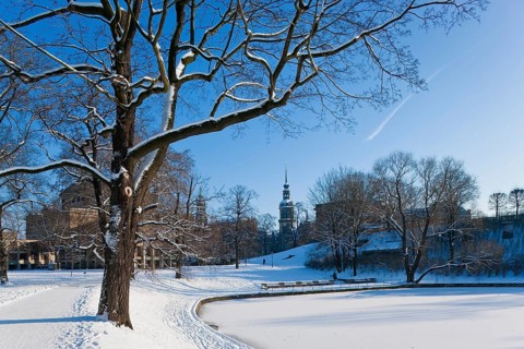 Zwinger in winter, the Dresden Zwinger, is one of the most important Baroque buildings from the