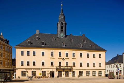 Annaberg Buchholz, market square with town hall