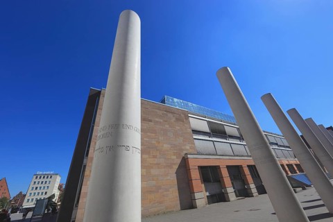 In the historic centre of Nuremberg, Street of Human Rights, by artist Dani Karavan at the Germanic
